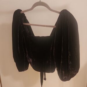 Elegant Black Velvet Women's Top